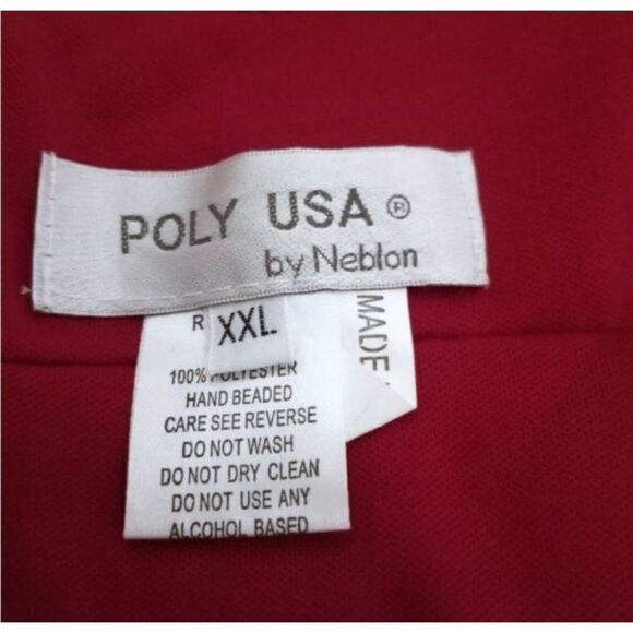 POLLY U.S.A. BY NEBLIN DK. RED HALTER FORMAL DRESS SZ.XXL EUC. - Picture 6 of 8